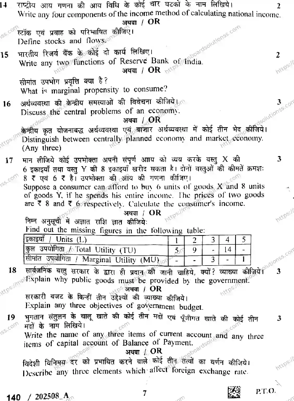 MP Board Class 12 Economics Set A-521122 Final Paper 2025 Image 7