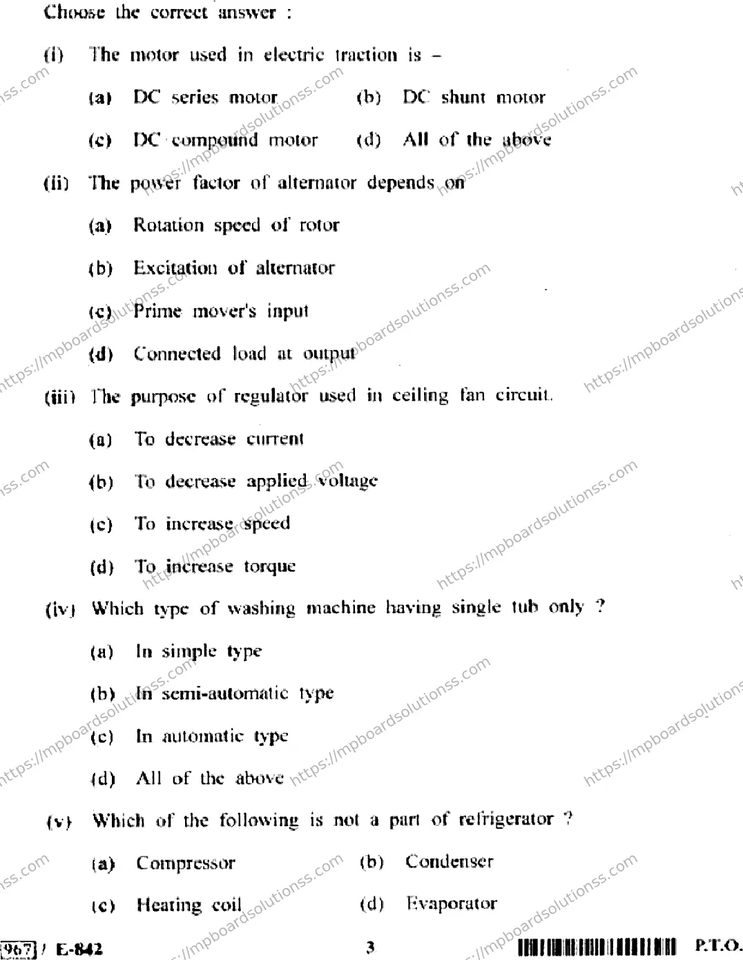 MP Board Class 12 Electrical Technology HE-272252 Final Paper 2020 Image 3
