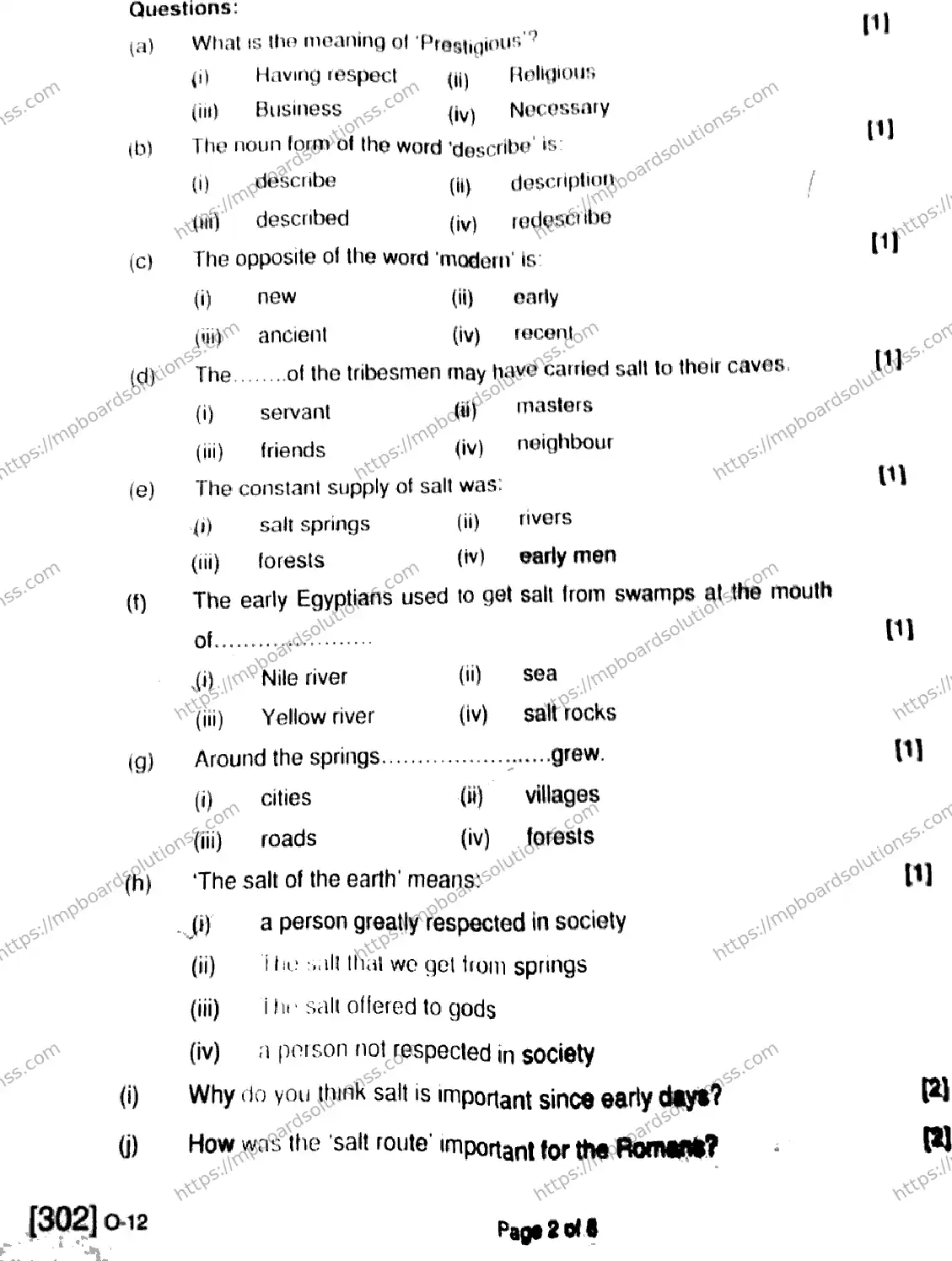 MP Board Class 12 English-484626 Final Paper 2020 Image 2