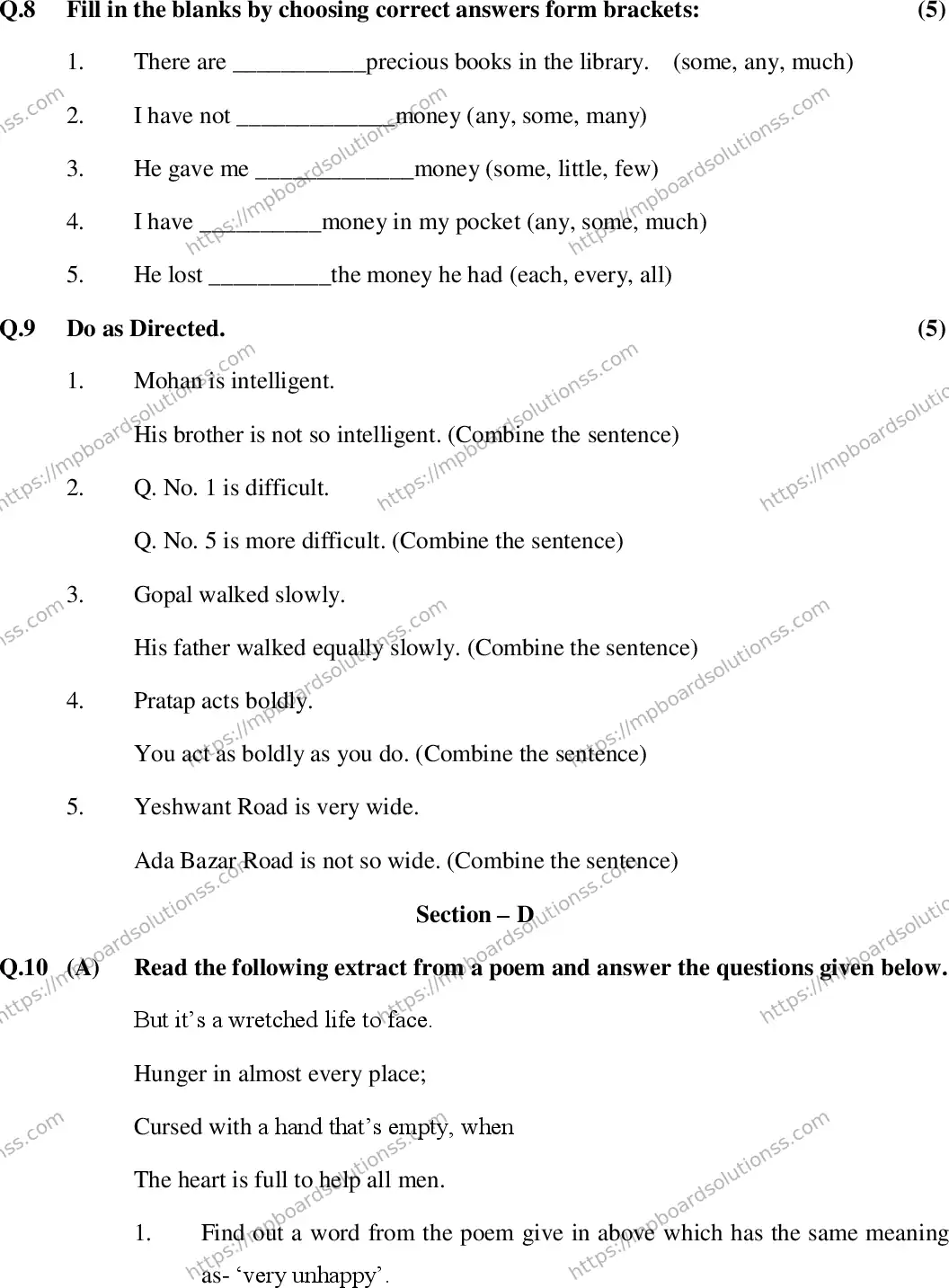 MP Board Class 12 English-790200 Final Paper 2016 Image 3