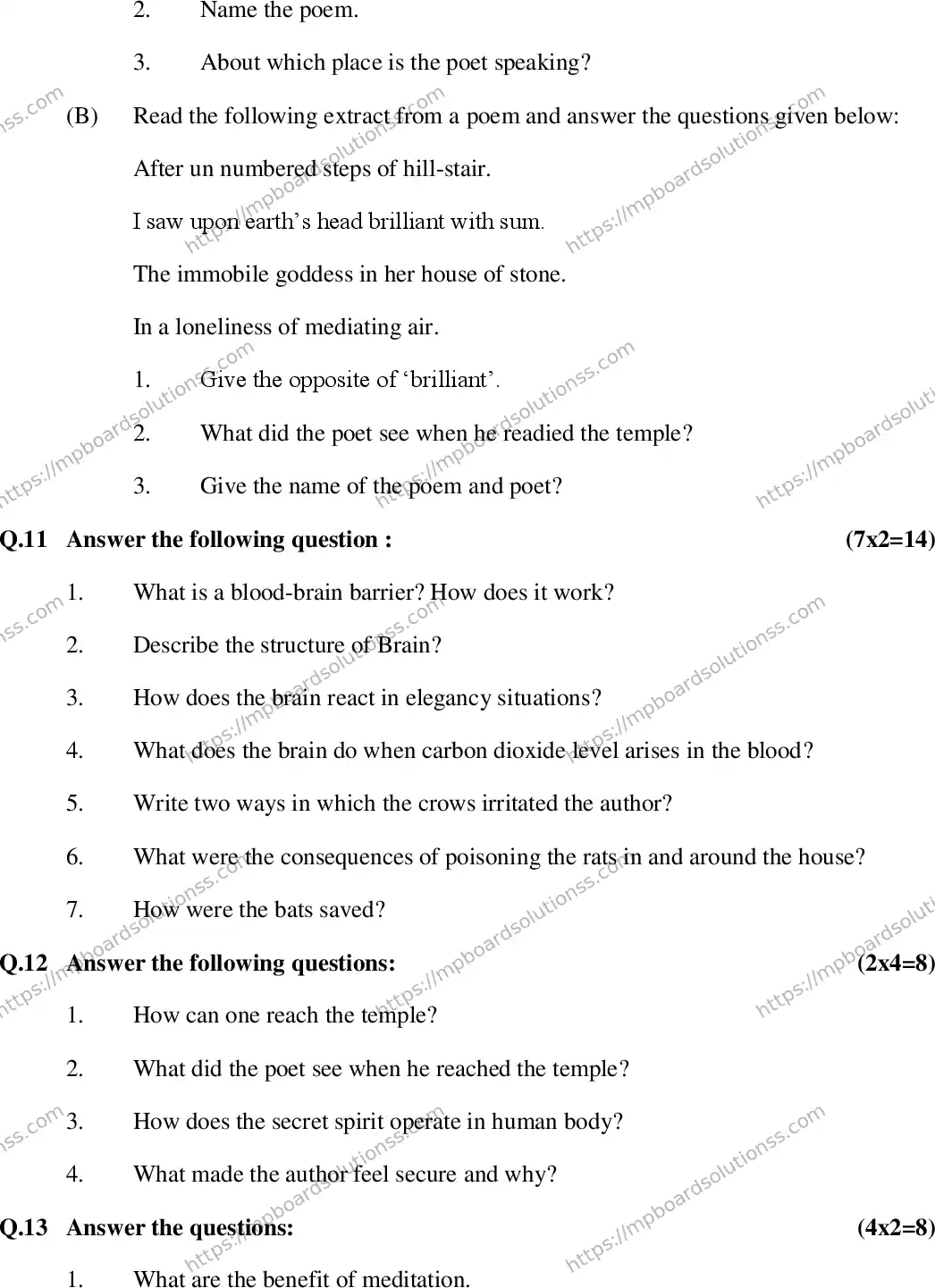 MP Board Class 12 English-790200 Final Paper 2016 Image 4