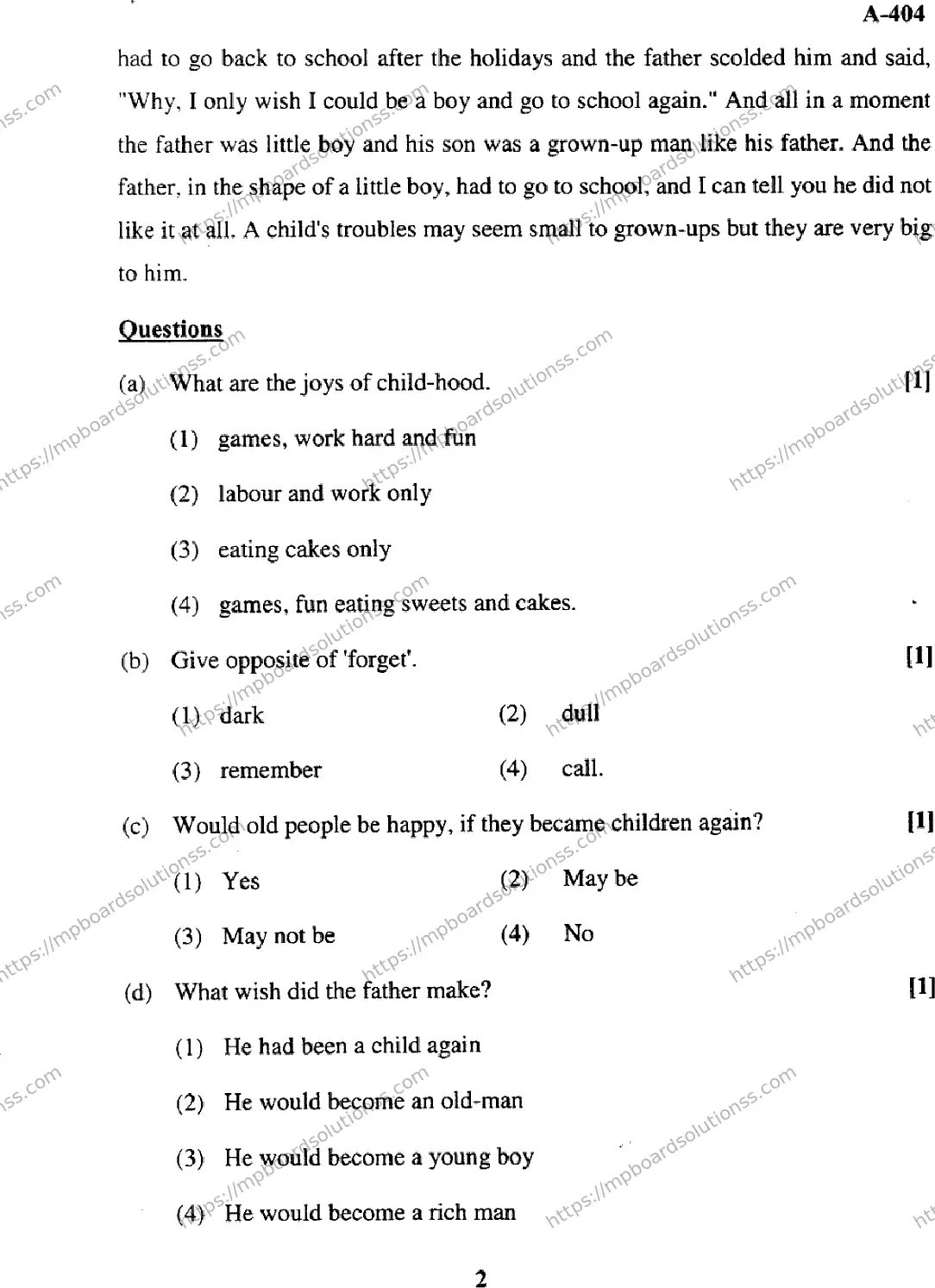 MP Board Class 12 English General-238279 Final Paper 2017 Image 2