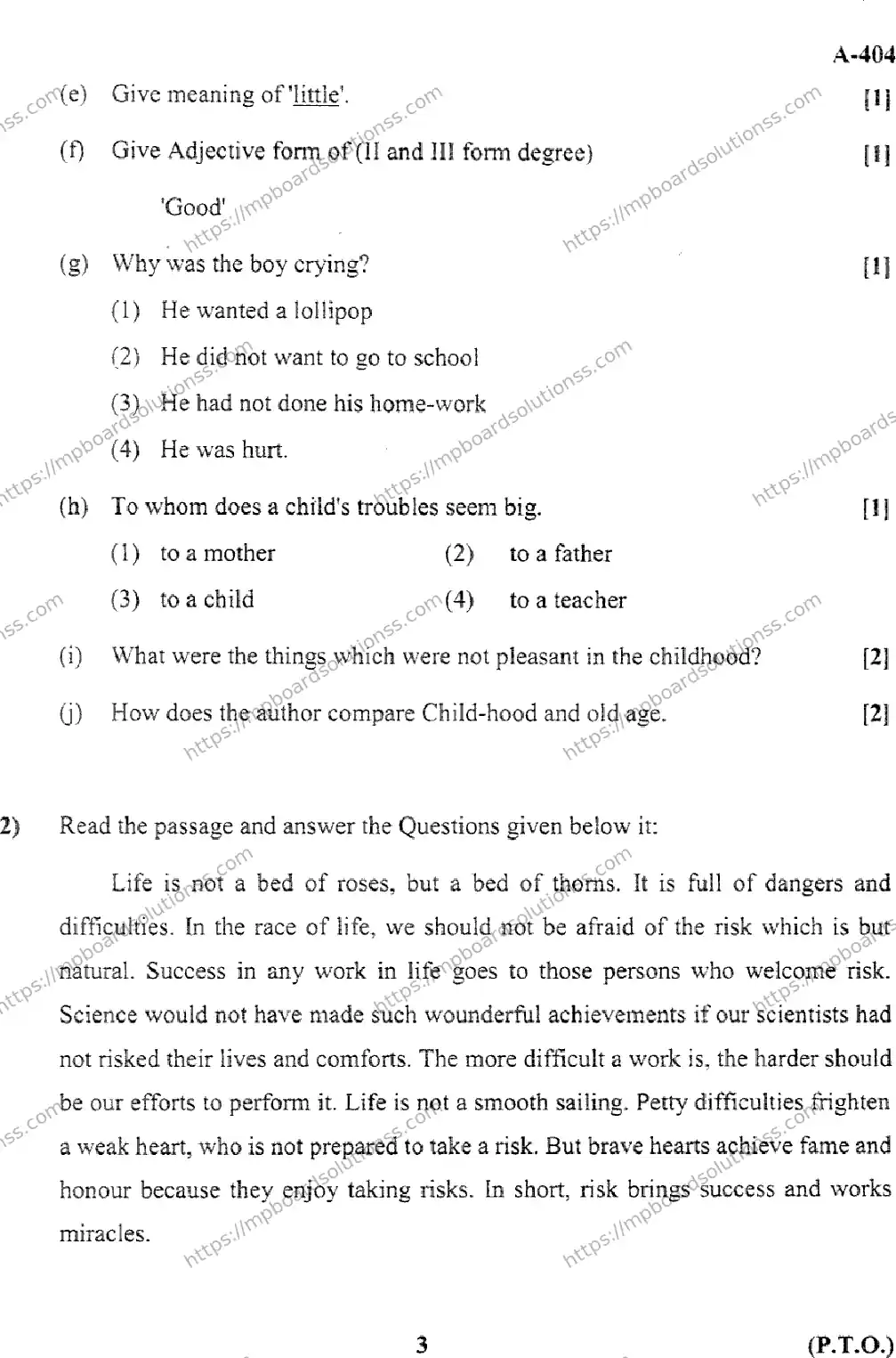MP Board Class 12 English General-238279 Final Paper 2017 Image 3