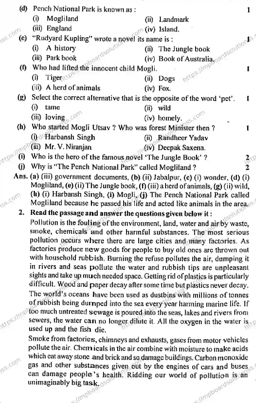 MP Board Class 12 English General-613129 Final Paper 2015 Image 2
