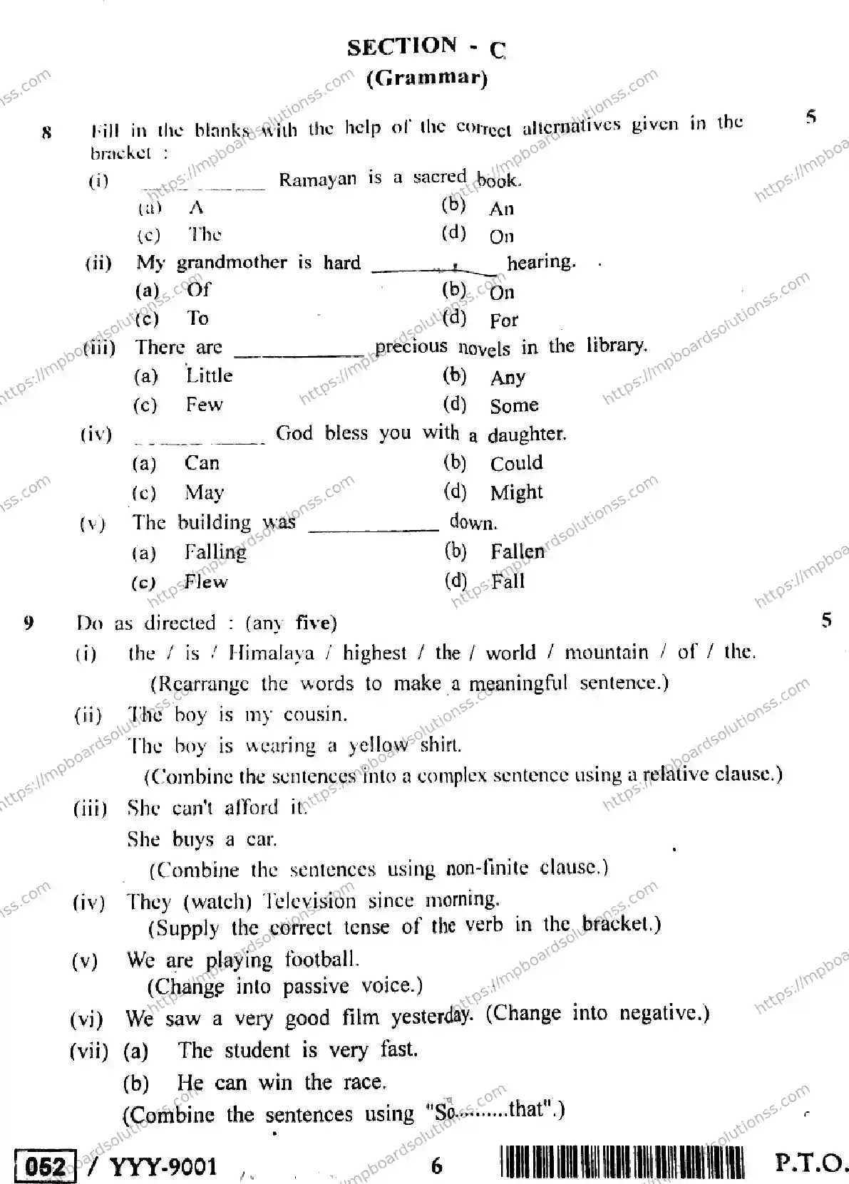 MP Board Class 12 English General-972043 Final Paper 2019 Image 6