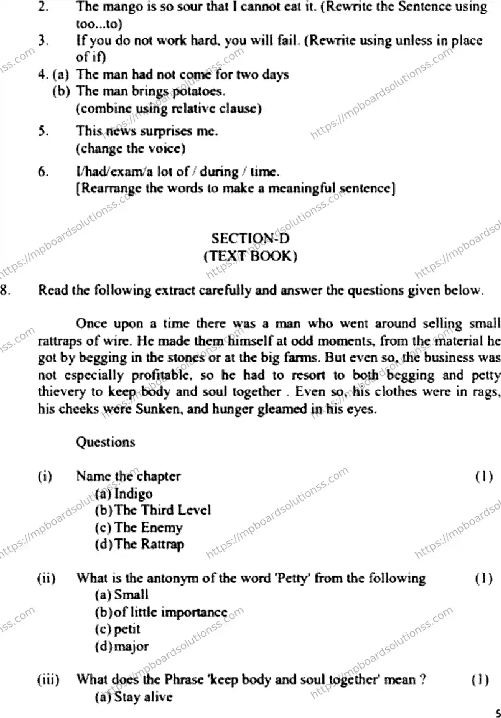 MP Board Class 12 English General HE Supplementary-600595 Final Paper 2022 Image 5