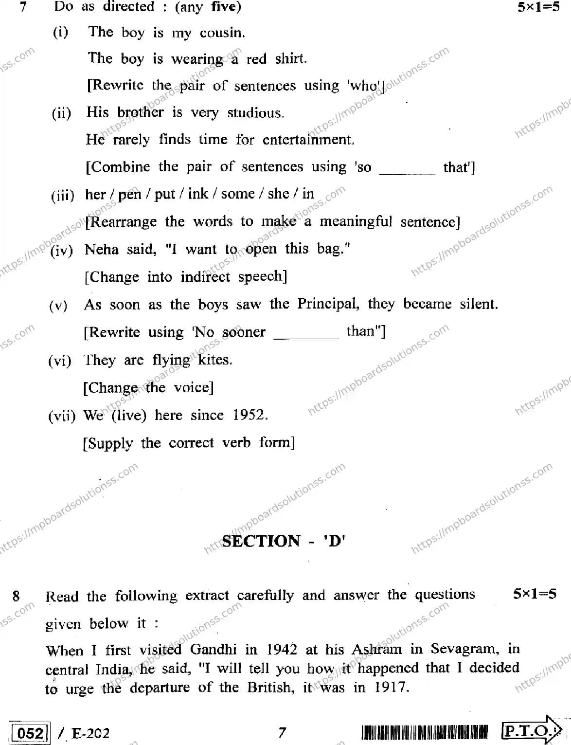 MP Board Class 12 English HE-772274 Final Paper 2022 Image 7