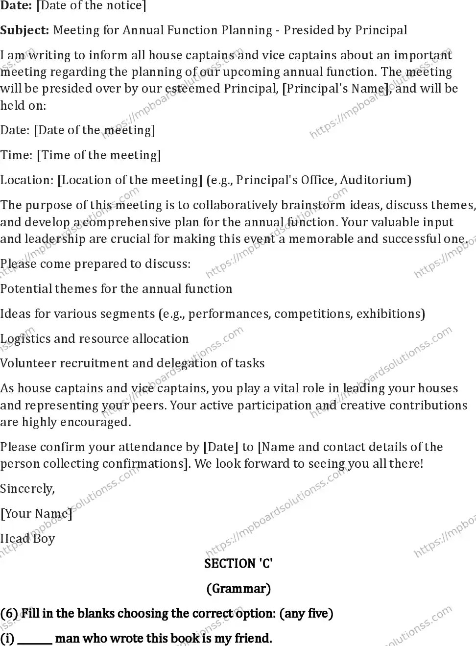 MP Board Class 12 English I Set B-144134 Final Paper 2024 Image 11