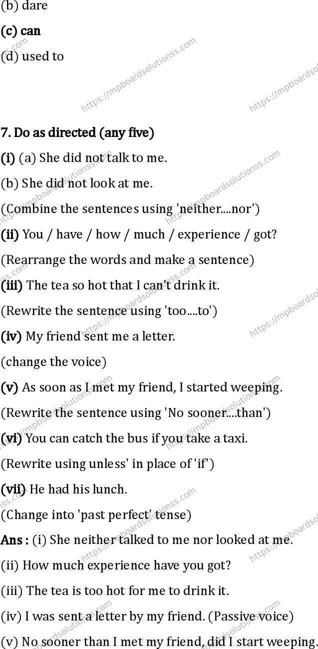 MP Board Class 12 English I Set B-144134 Final Paper 2024 Image 13