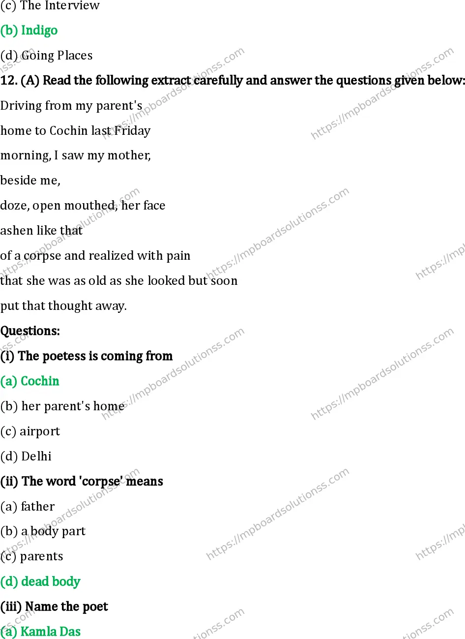MP Board Class 12 English I Set B-144134 Final Paper 2024 Image 18