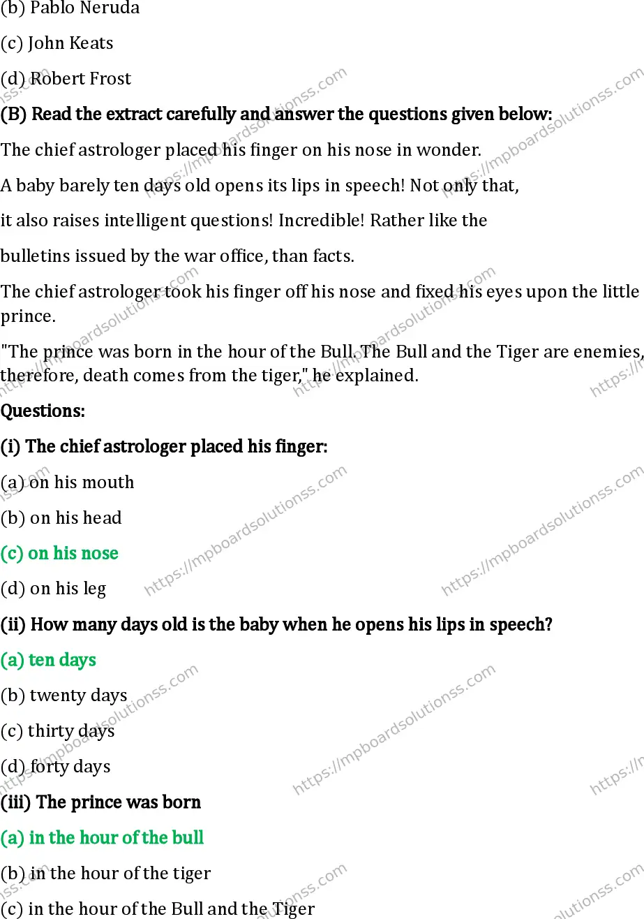 MP Board Class 12 English I Set B-144134 Final Paper 2024 Image 19