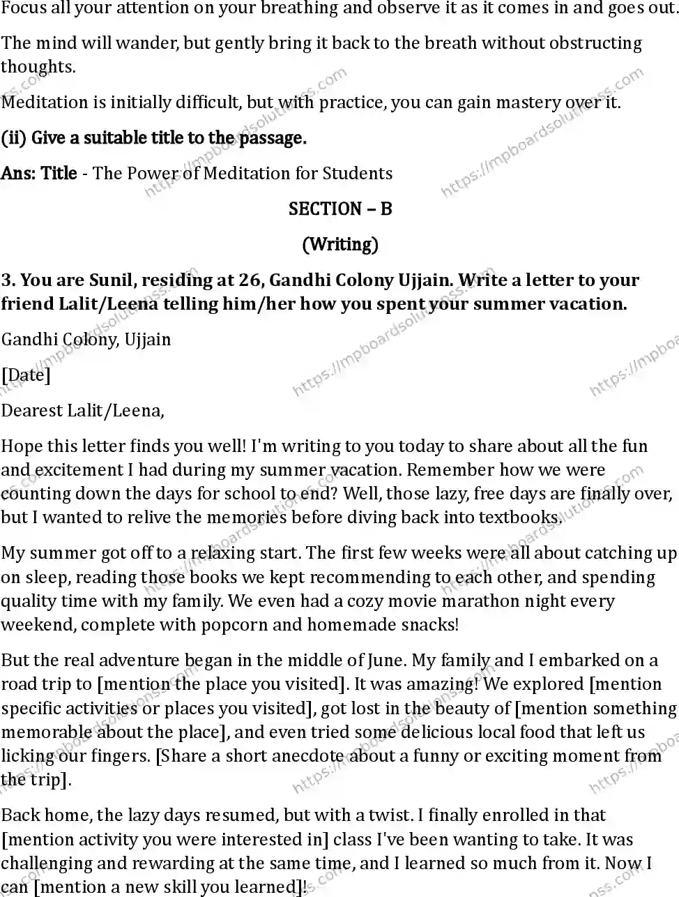 MP Board Class 12 English I Set B-144134 Final Paper 2024 Image 6