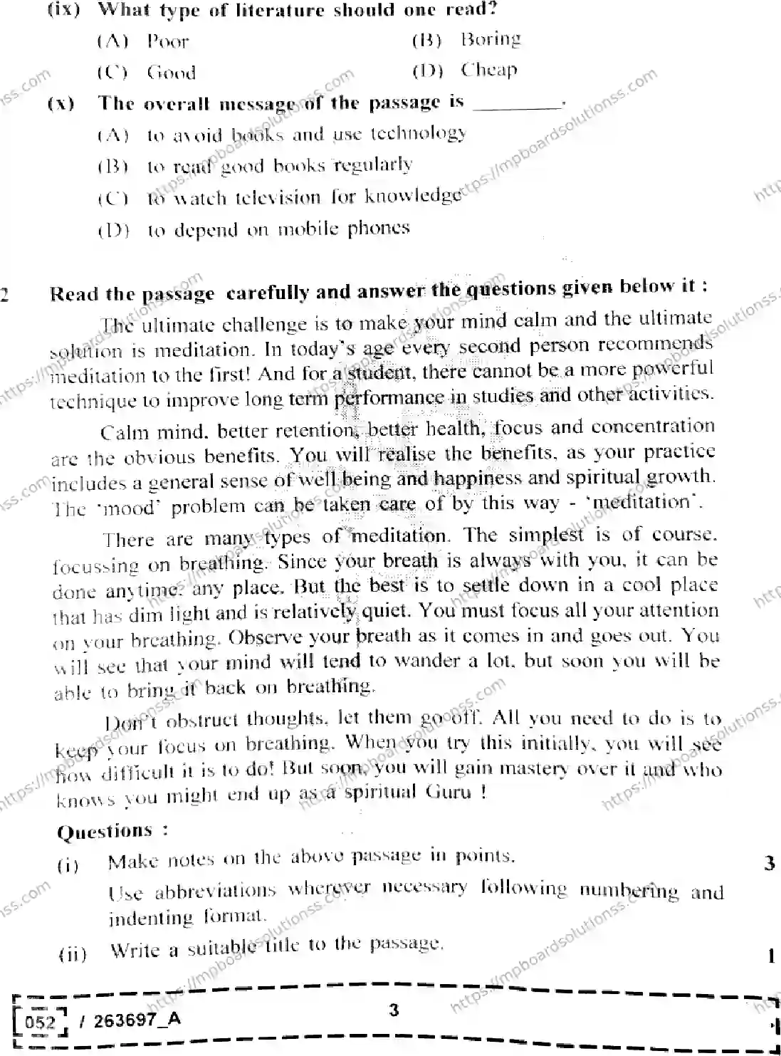 MP Board Class 12 English Set A-834969 Final Paper 2026 Image 3