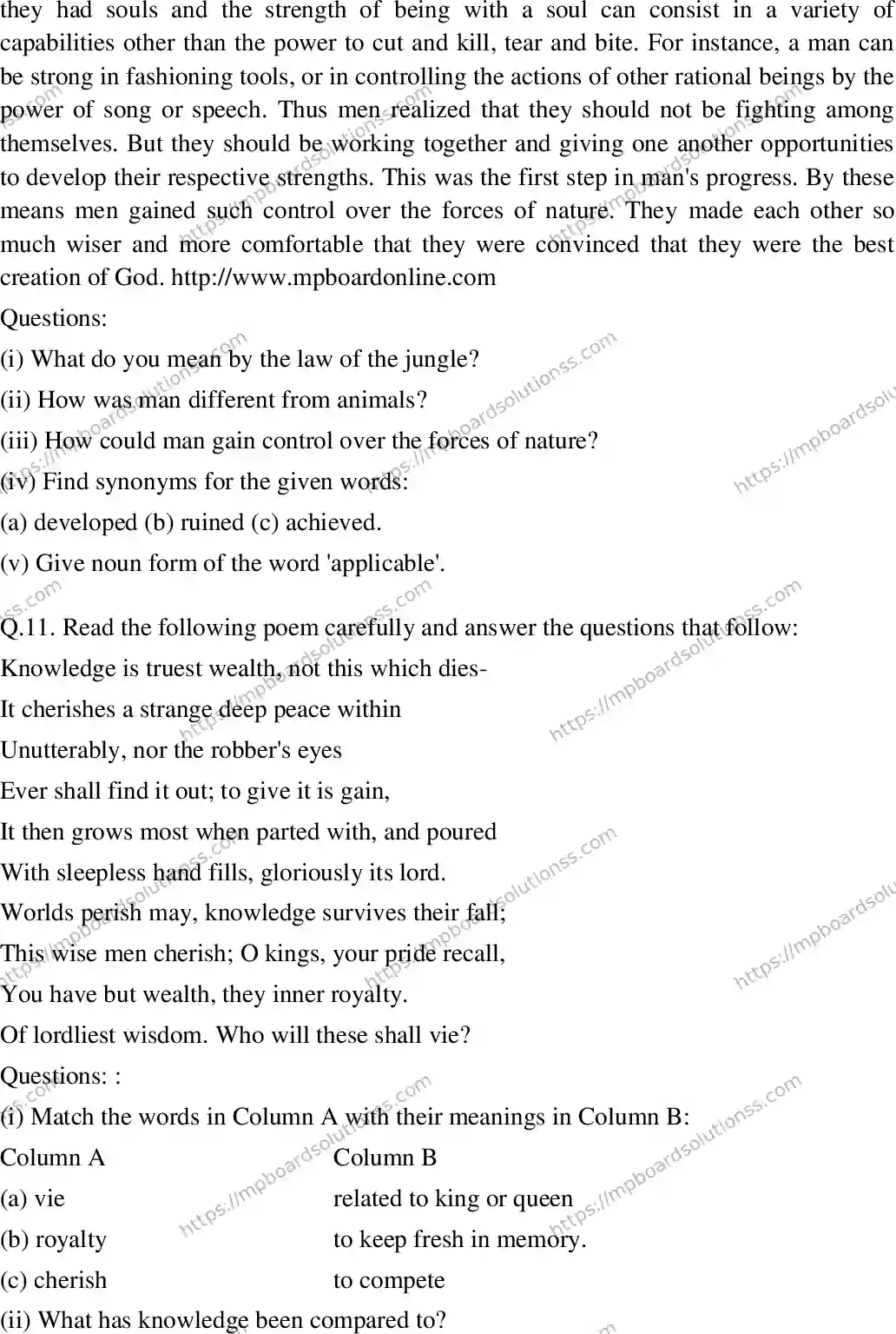 MP Board Class 12 English Special-255210 Final Paper 2013 Image 4