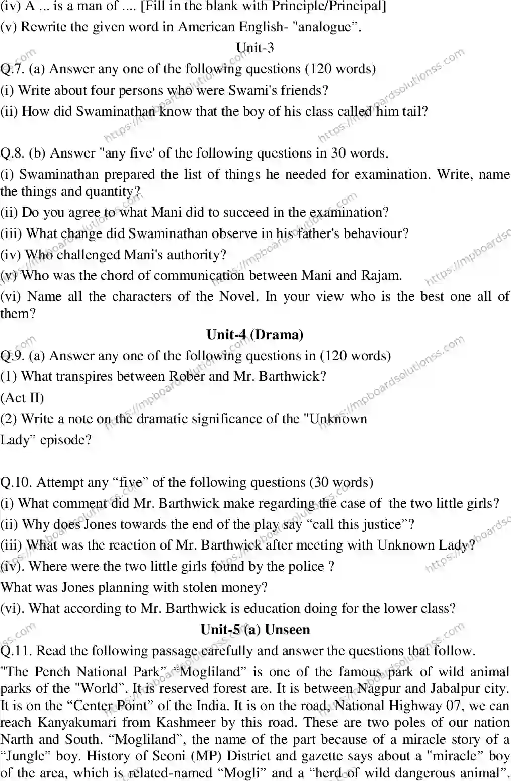 MP Board Class 12 English Special-394639 Final Paper 2015 Image 3