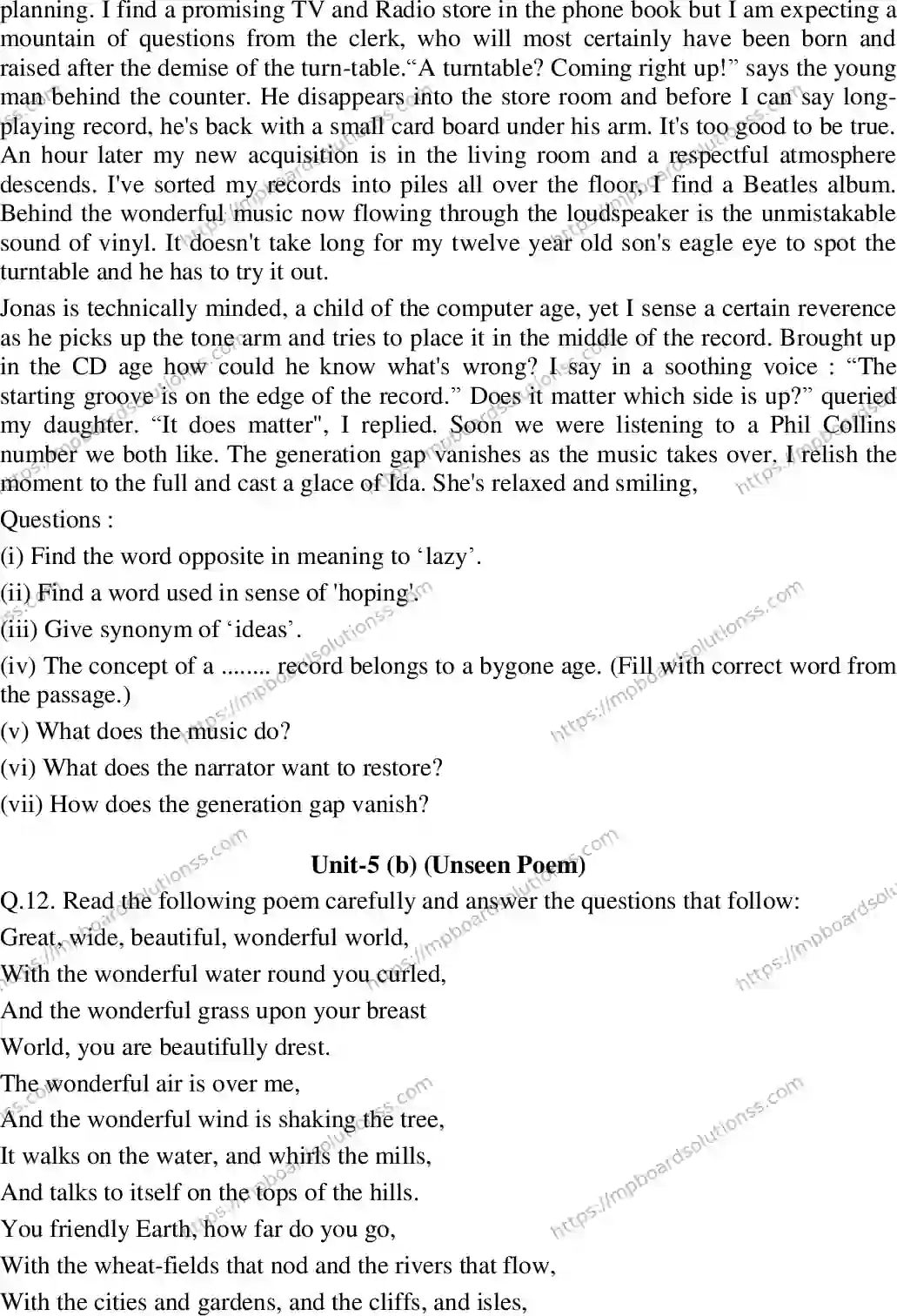 MP Board Class 12 English Special-662304 Final Paper 2016 Image 4