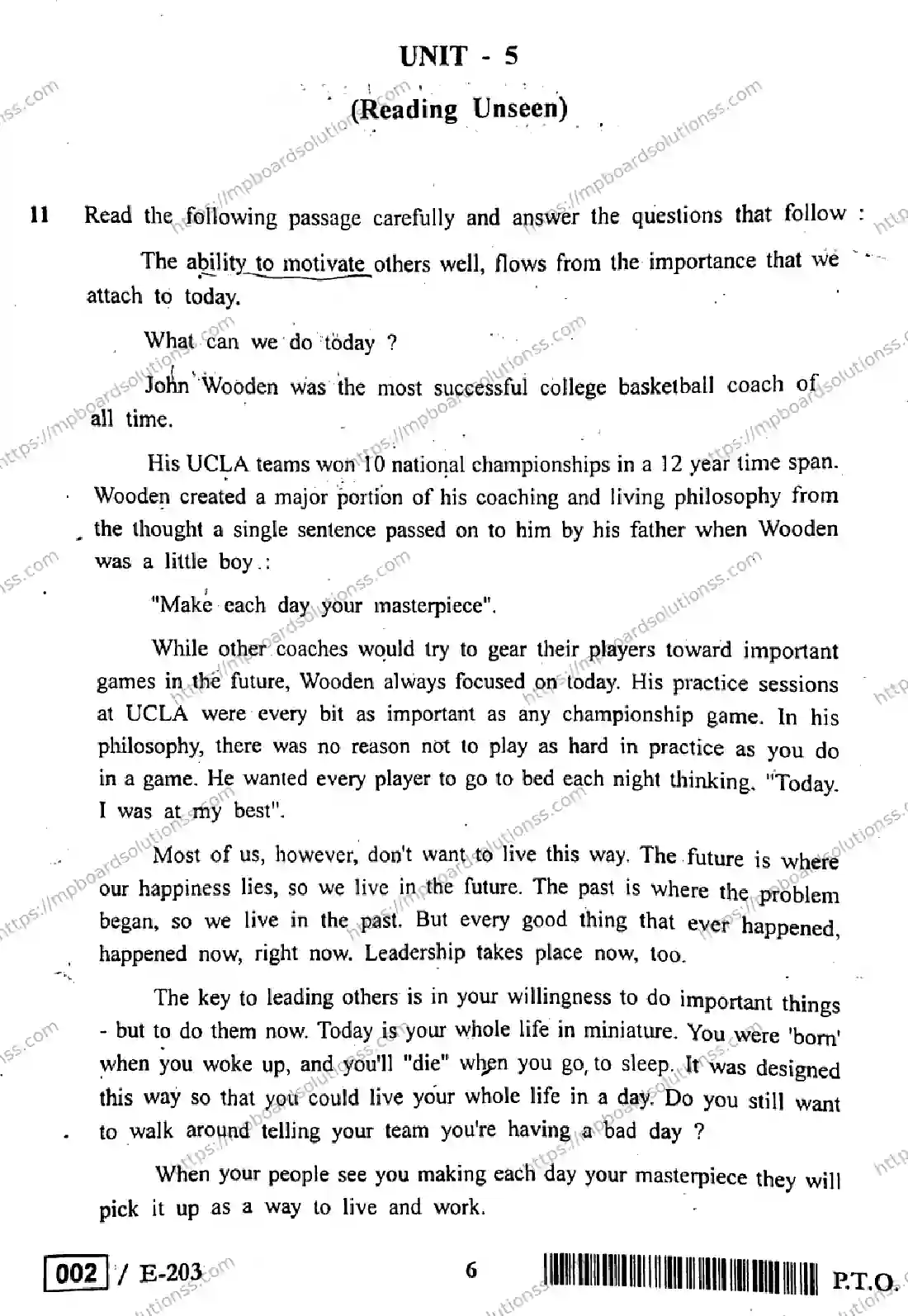 MP Board Class 12 English Special E-970232 Final Paper 2019 Image 6
