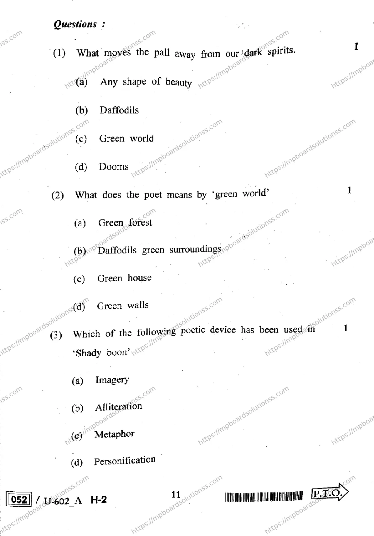 MP Board Class 12 English U Set A-172959 Final Paper 2023 Image 11