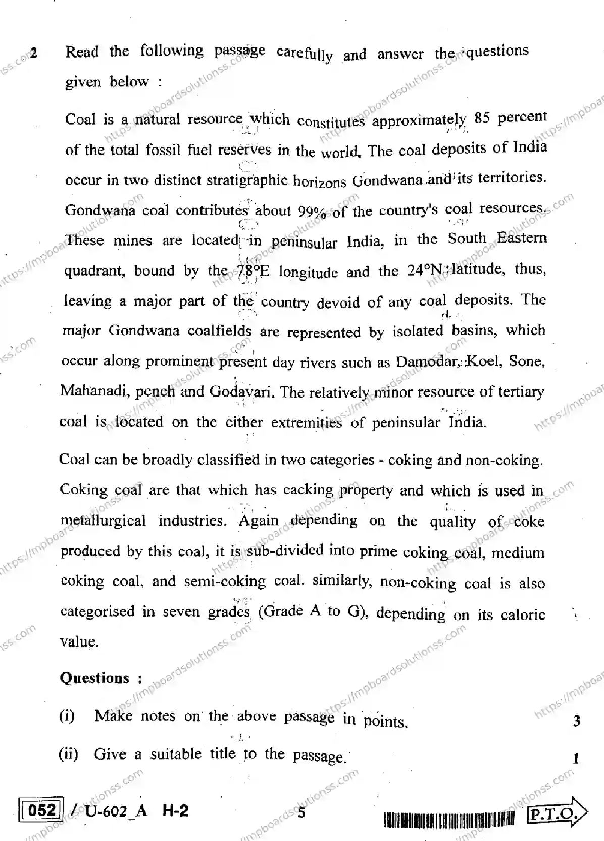MP Board Class 12 English U Set A-172959 Final Paper 2023 Image 5