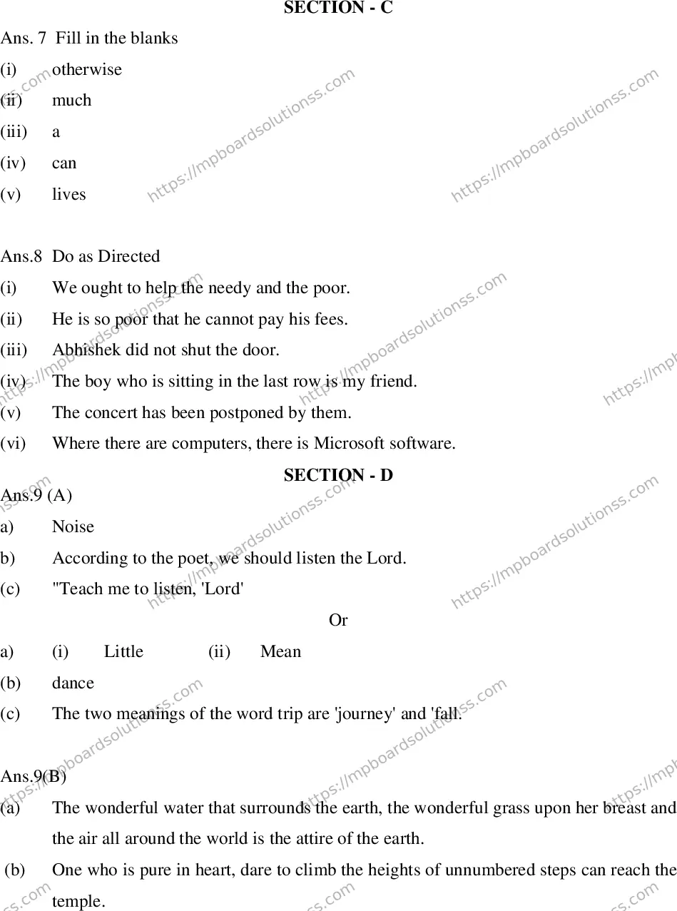 MP Board Class 12 General English With Answer-828045 Final Paper 2012 Image 15
