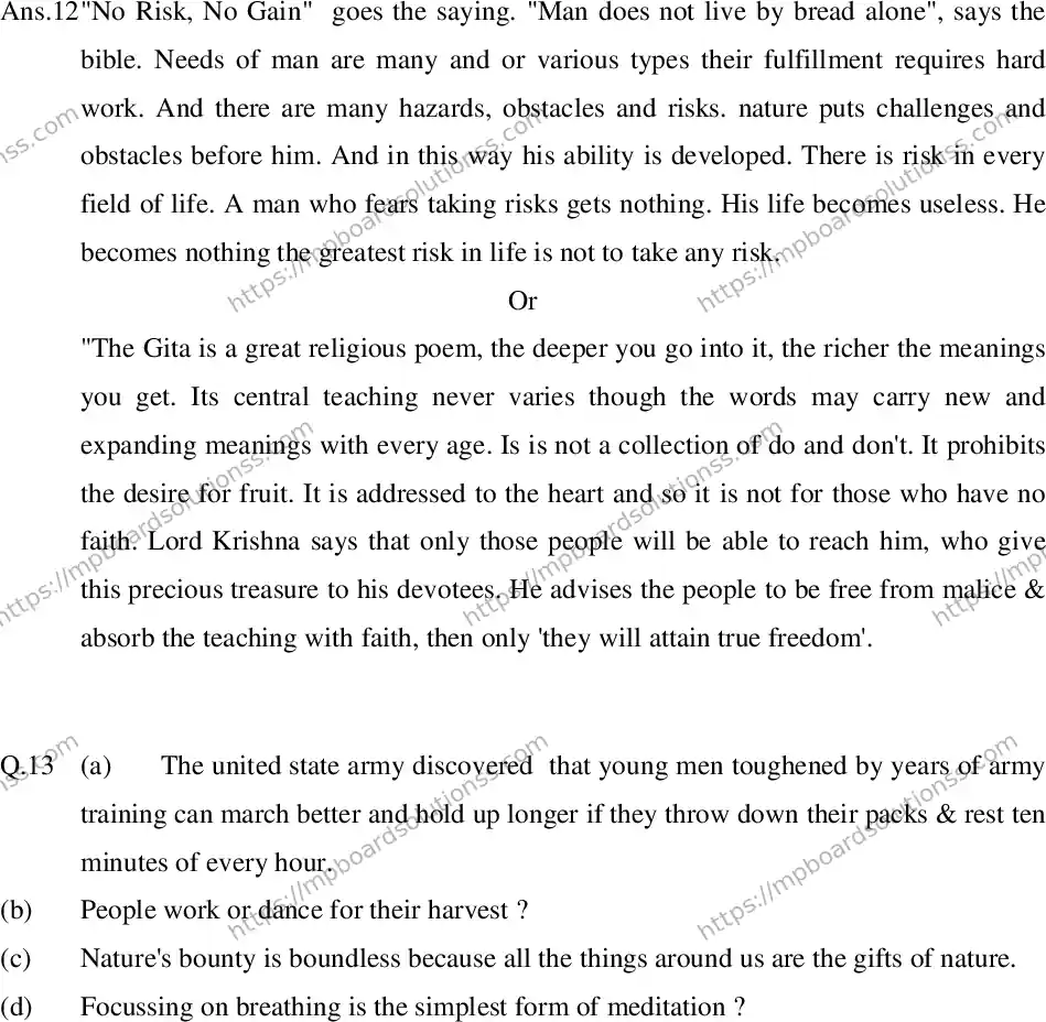 MP Board Class 12 General English With Answer-828045 Final Paper 2012 Image 17