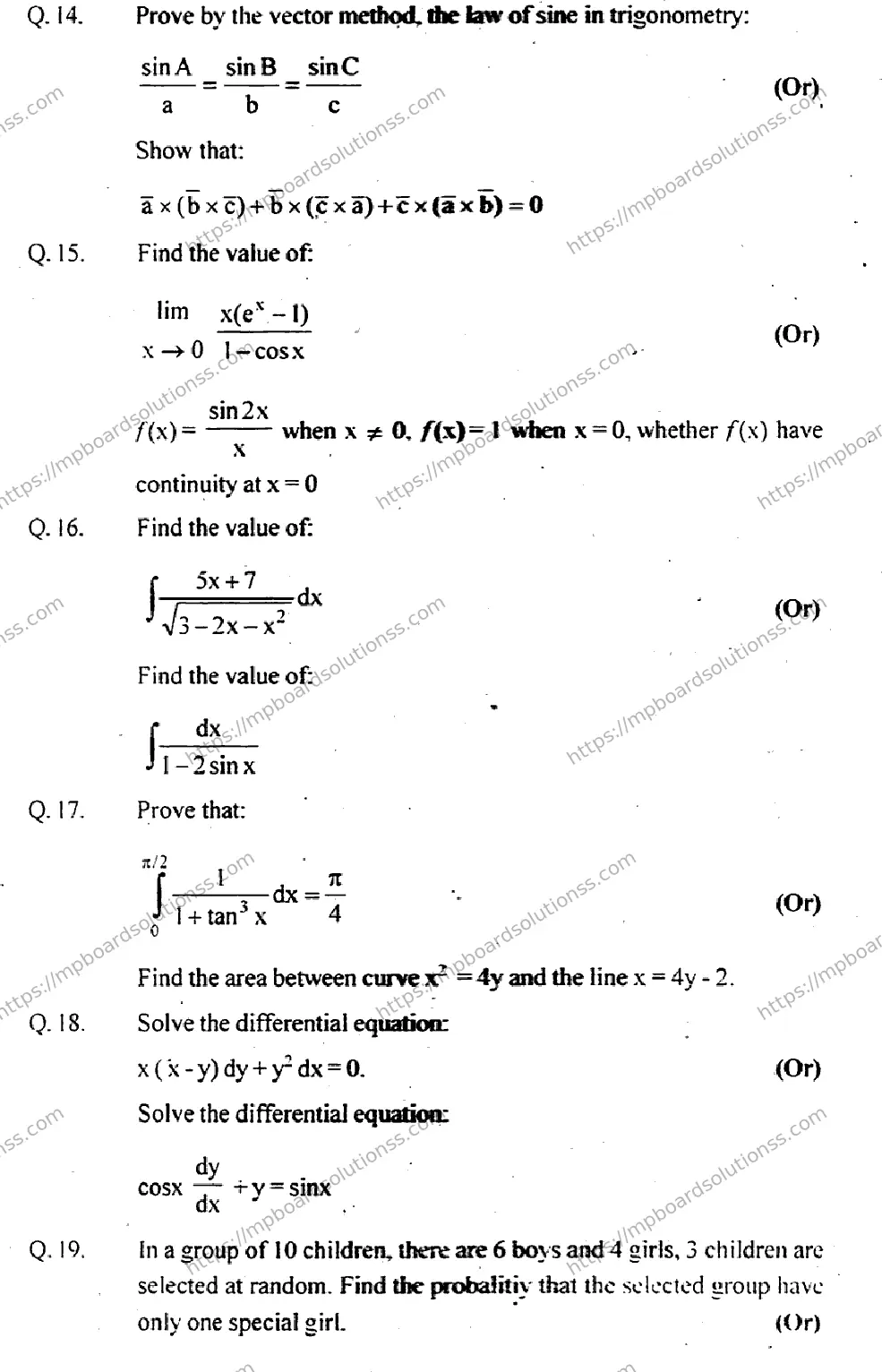 MP Board Class 12 Higher Mathmatics EM-819823 Final Paper 2013 Image 6