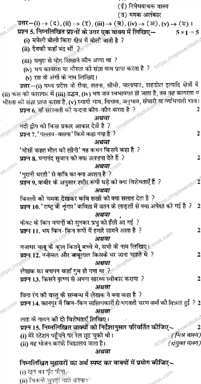MP Board Class 12 Hindi Special-226723 Final Paper 2016 Image 2
