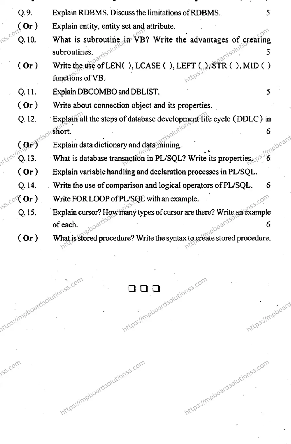 MP Board Class 12 Informatics Practices EM-637529 Final Paper 2012 Image 3