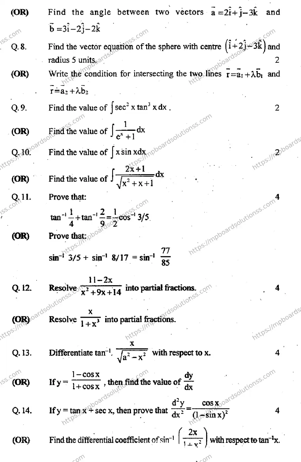 MP Board Class 12 Mathmatics-583454 Final Paper 2016 Image 8