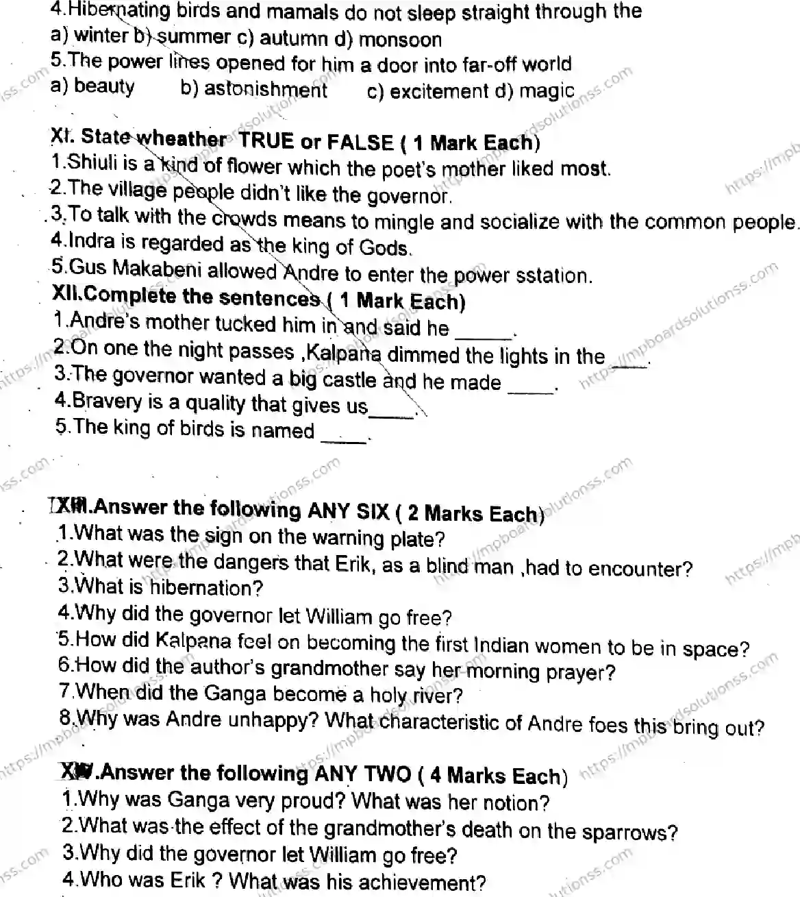 MP Board Class 6 English T-573146 Final Paper 2023 Image 4