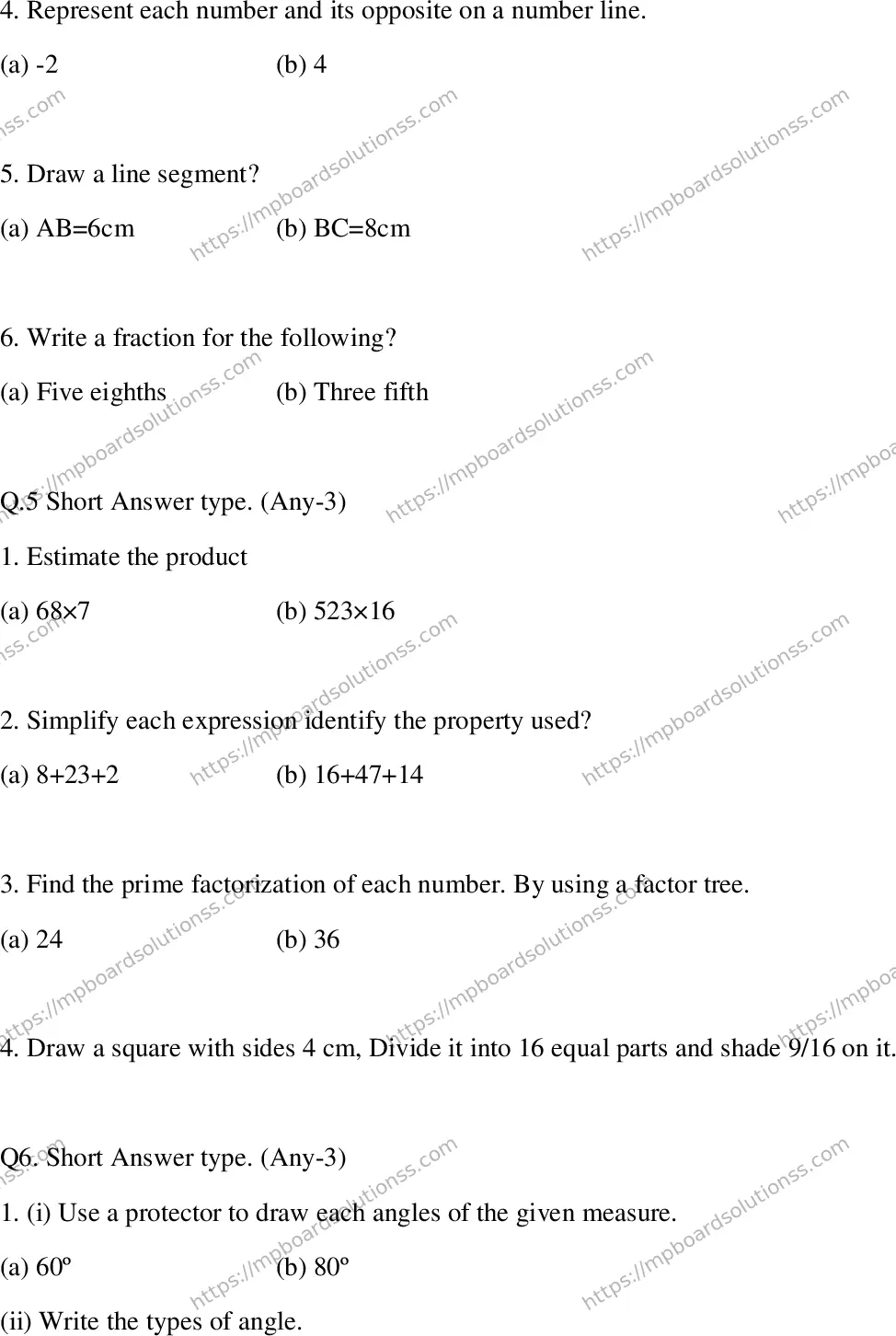 MP Board Class 6 Mathematics SA -172492 Final Paper 2023 Image 3