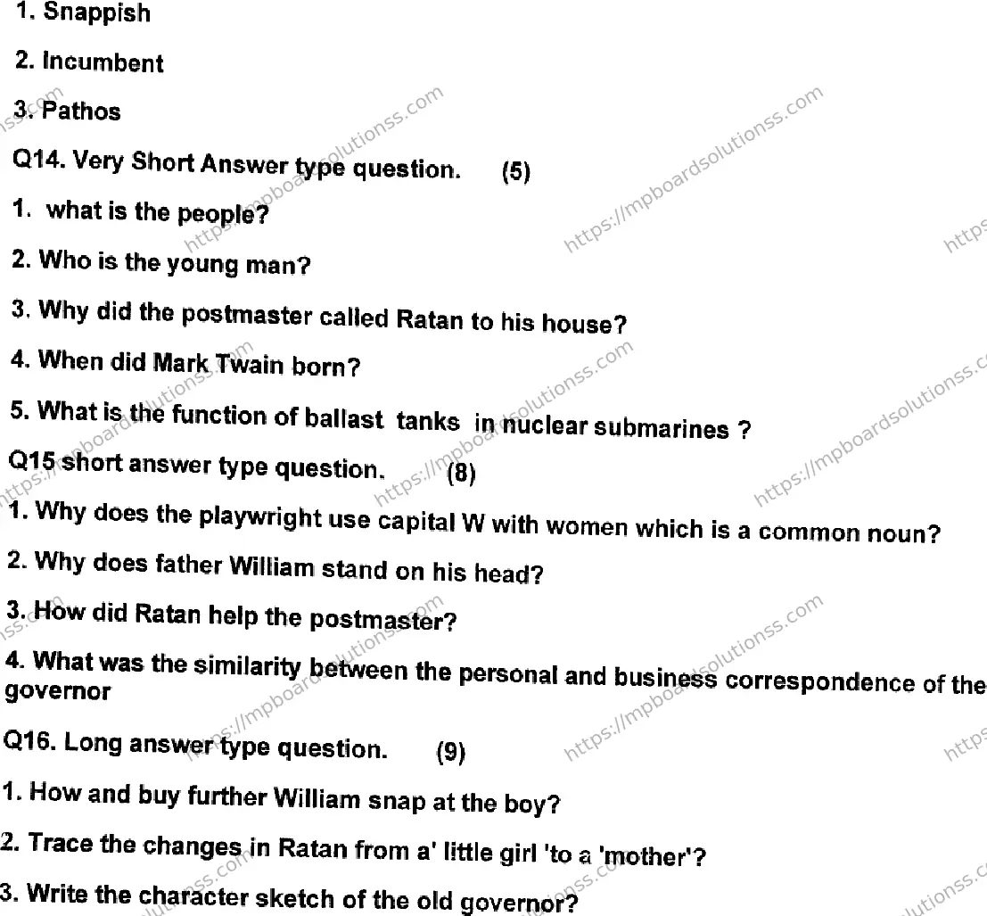 MP Board Class 7 English-811453 Final Paper 2024 Image 4
