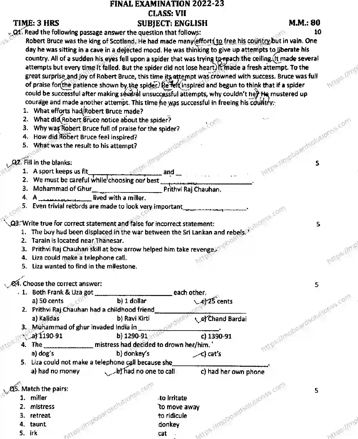 MP Board Class 7 English-934542 Final Paper 2023 Image 1