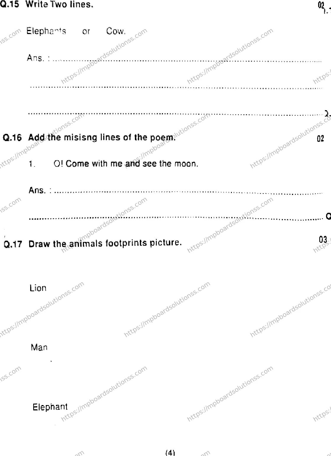 MP Board Class 7 English HY-191827 Final Paper 2024 Image 4