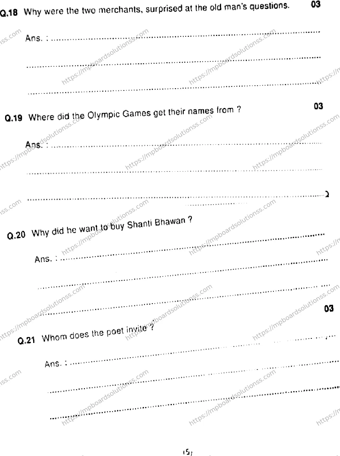 MP Board Class 7 English HY-191827 Final Paper 2024 Image 5