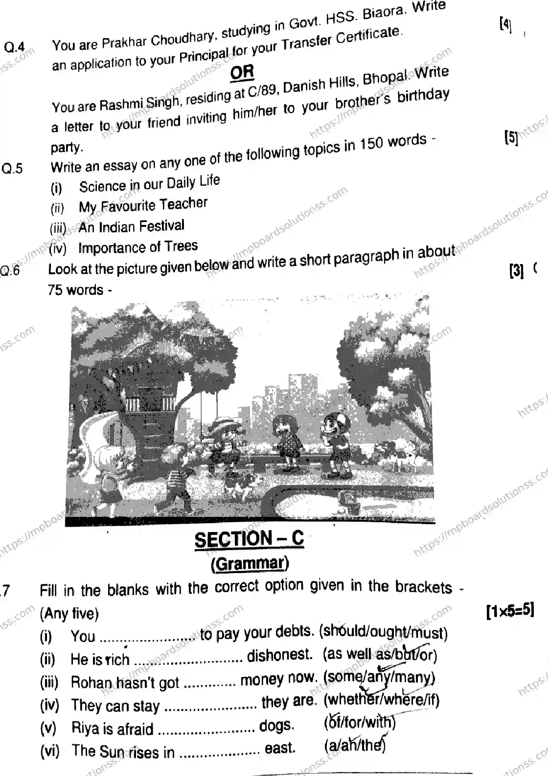 MP Board Class 9 English-242868 Final Paper 2026 Image 4