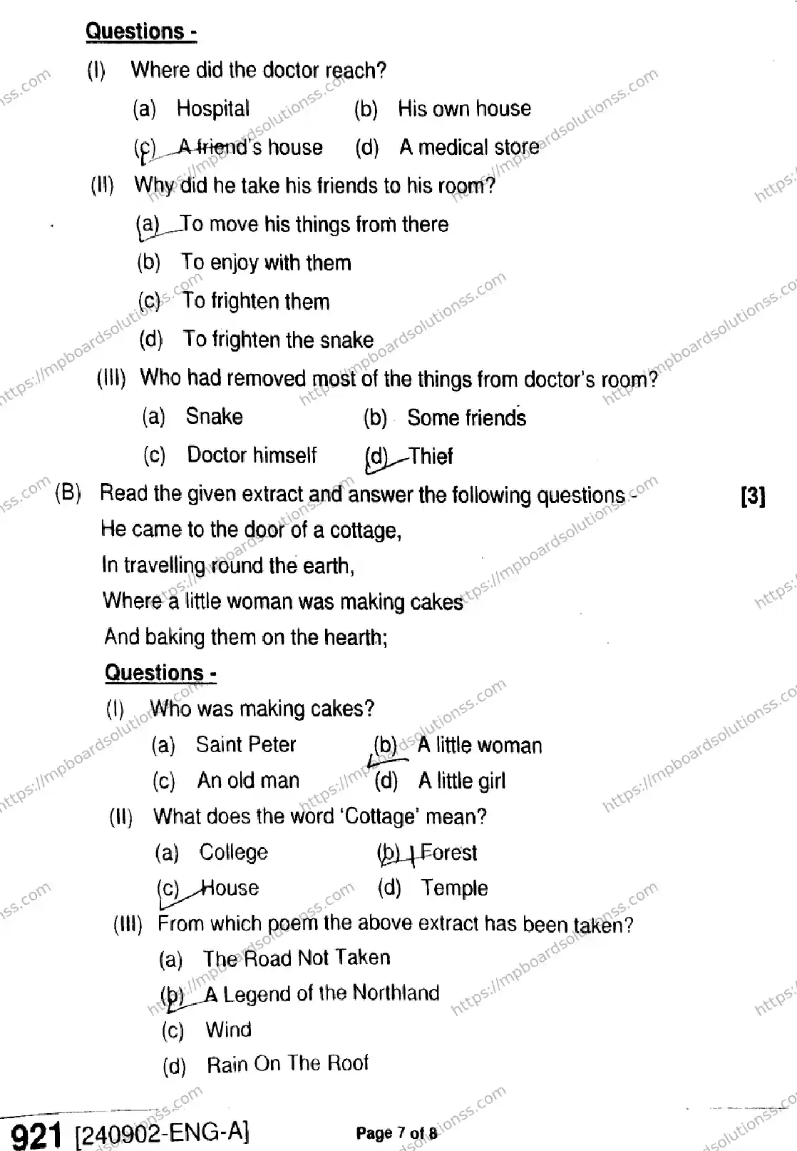 MP Board Class 9 English-301283 Final Paper 2024 Image 7