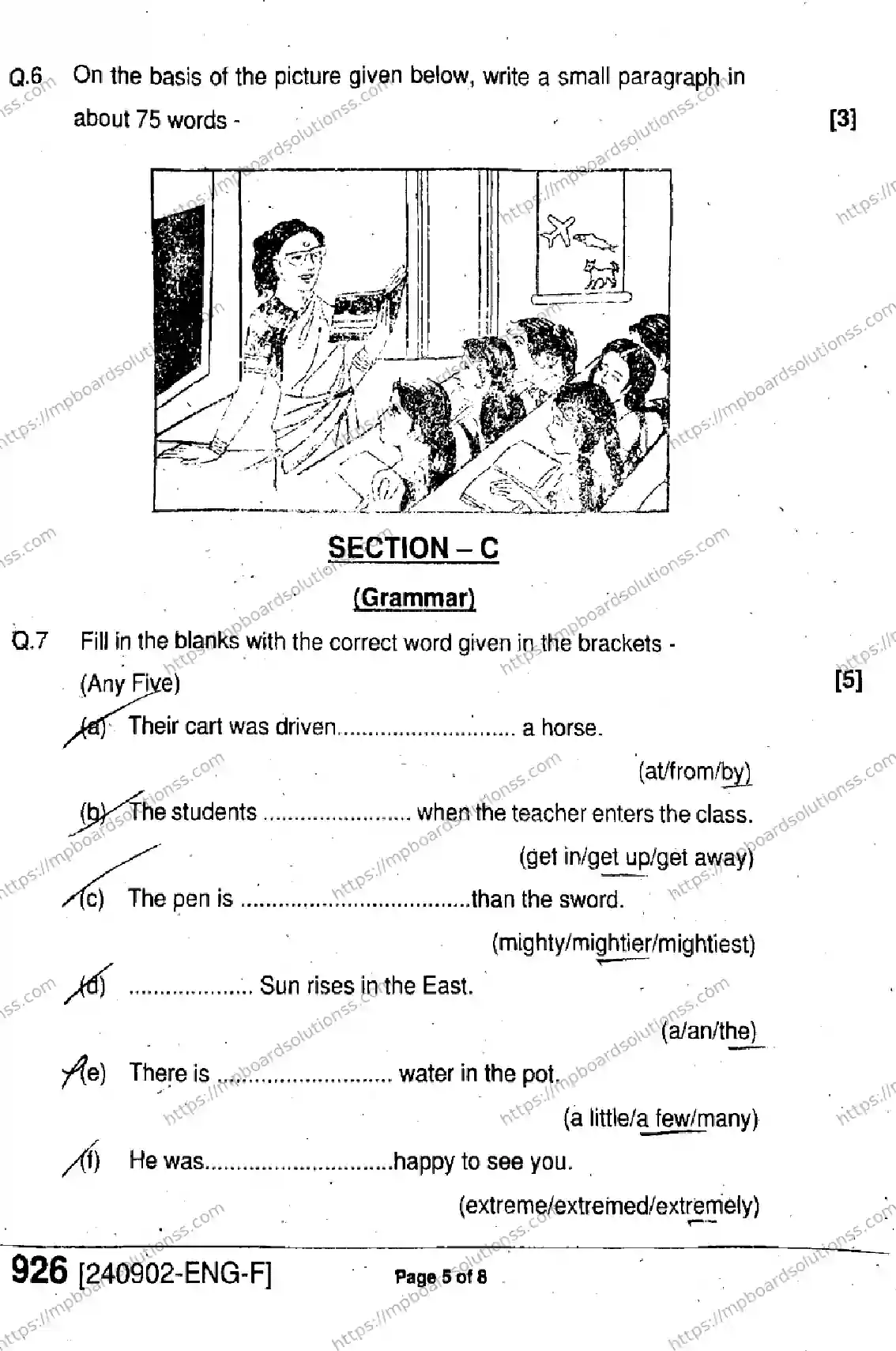 MP Board Class 9 English-739259 Final Paper 2024 Image 5