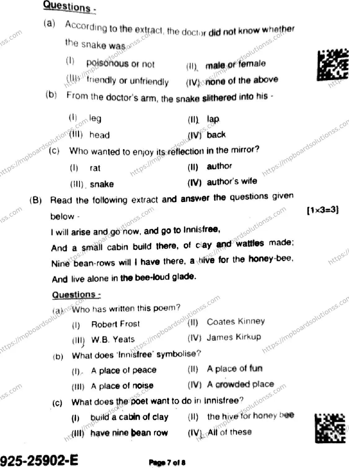MP Board Class 9 English-882804 Final Paper 2025 Image 7