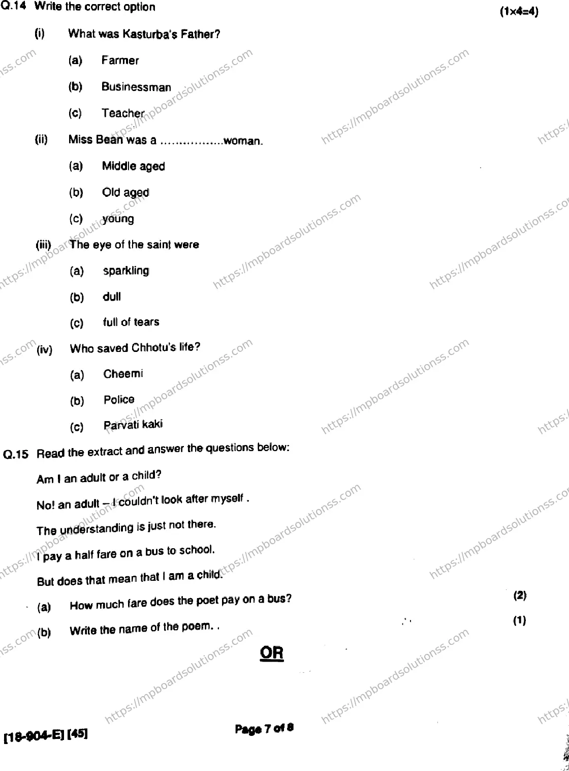 MP Board Class 9 English General-172397 Final Paper 2018 Image 7