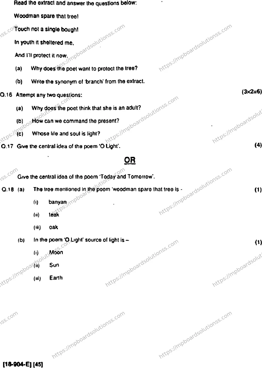 MP Board Class 9 English General-172397 Final Paper 2018 Image 8