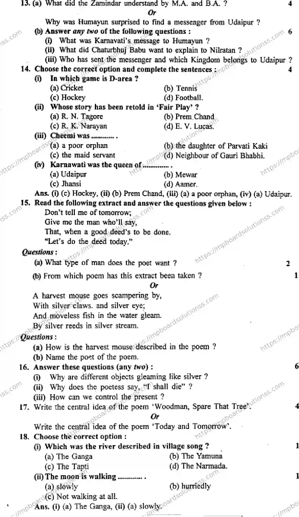 MP Board Class 9 English General-511304 Final Paper 2014 Image 4