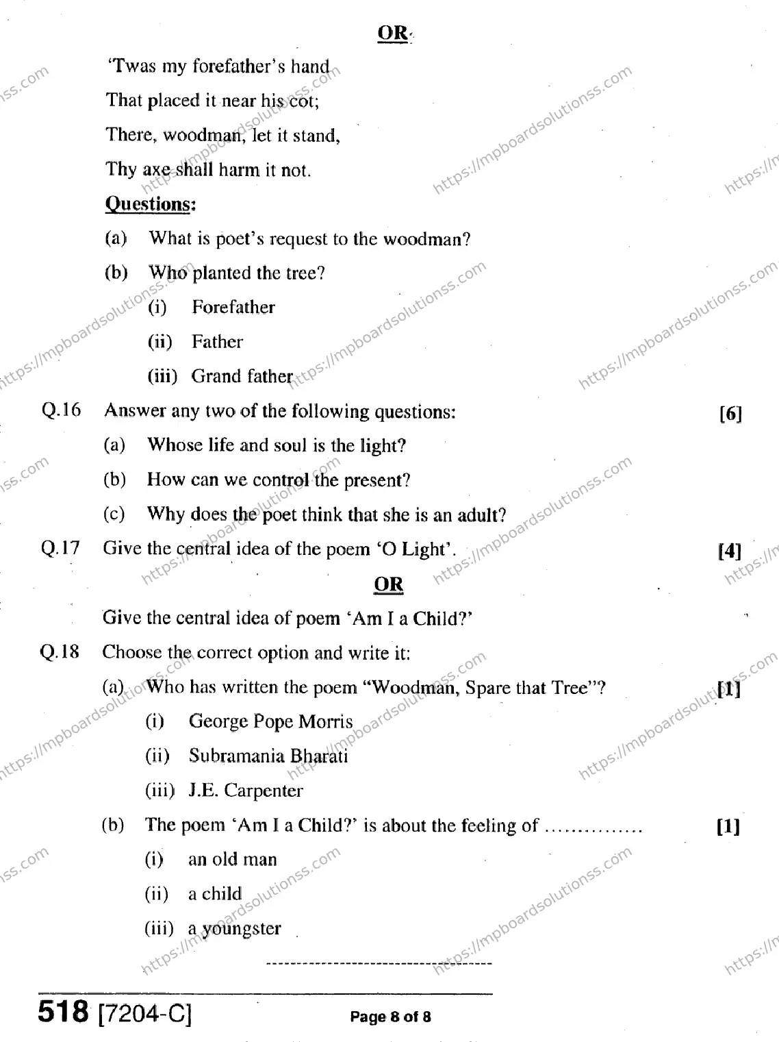 MP Board Class 9 General English-859463 Final Paper 2020 Image 8