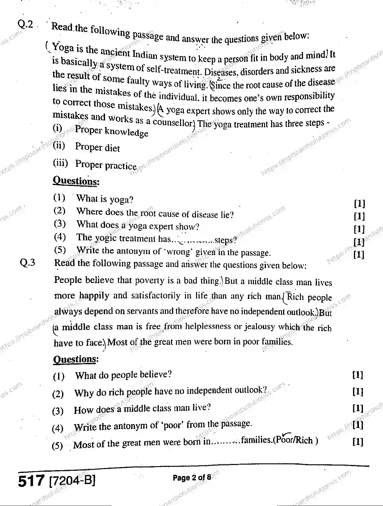 MP Board Class 9 General English-861408 Final Paper 2020 Image 2