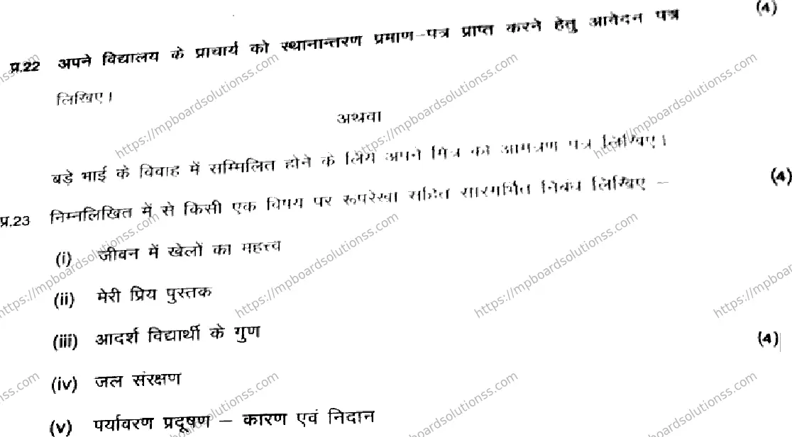 MP Board Class 9 Hindi-317351 Final Paper 2025 Image 8