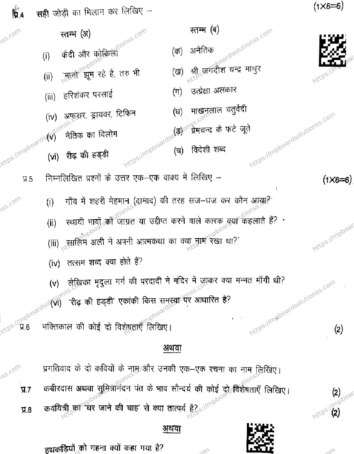 MP Board Class 9 Hindi-700558 Final Paper 2025 Image 4