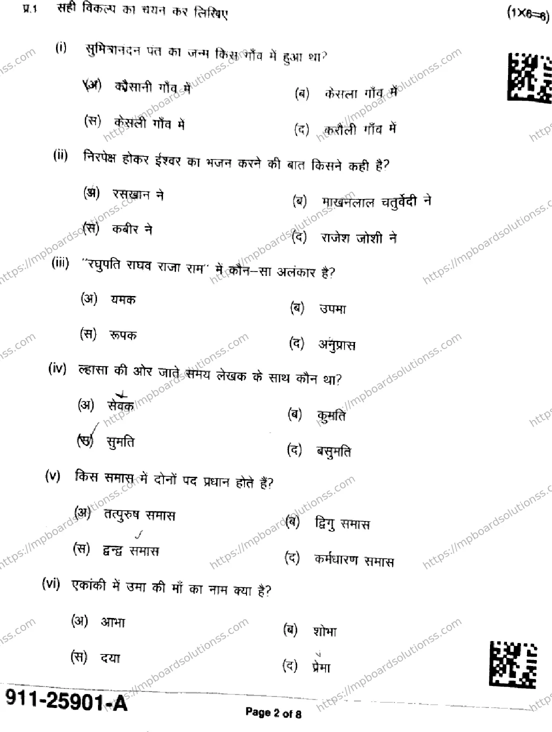 MP Board Class 9 Hindi-841749 Final Paper 2025 Image 2