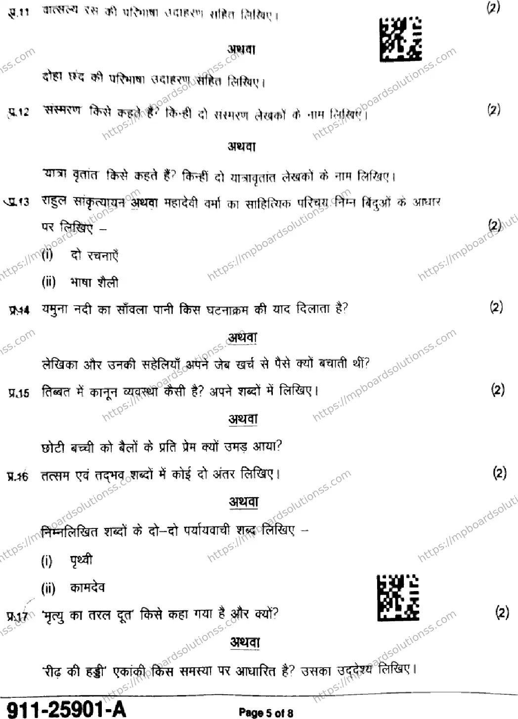 MP Board Class 9 Hindi-841749 Final Paper 2025 Image 5