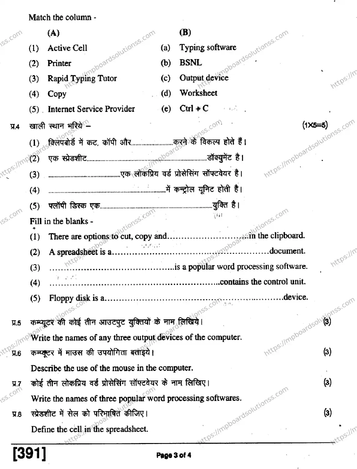MP Board Class 9 Ites VM-839709 Final Paper 2019 Image 3