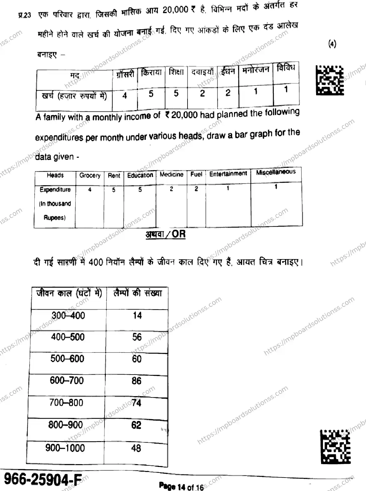 MP Board Class 9 Mathematics Basic-911280 Final Paper 2025 Image 14